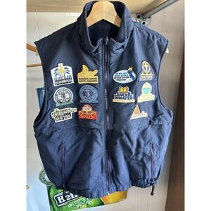 Vintage Church Of Scientology Multi Patch Multi Destination Puffer Vest Size S/M